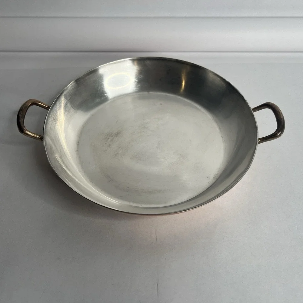 Spring Antique Copper Pan Fry Saute Switzerland 9.5